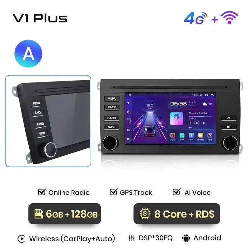 Radio Android do Porsche Cayenne GTS (2003-2010) CarPlay Android Auto 4G WiFi GPS DSP