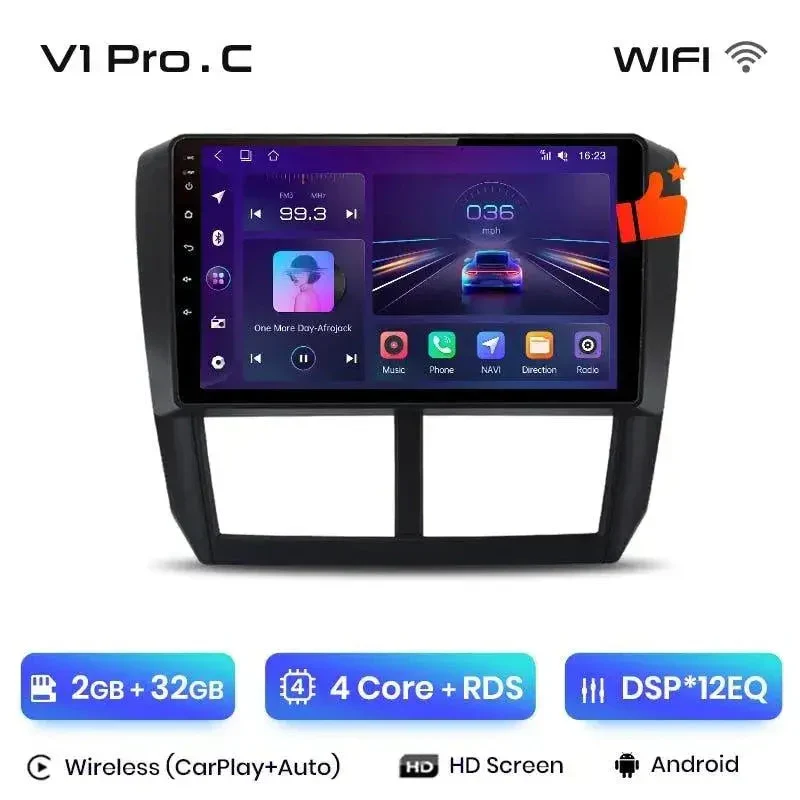 Radio Android do Subaru Forester III Subaru Impreza (2007-2013) CarPlay Android Auto 4G WiFi GPS DSP