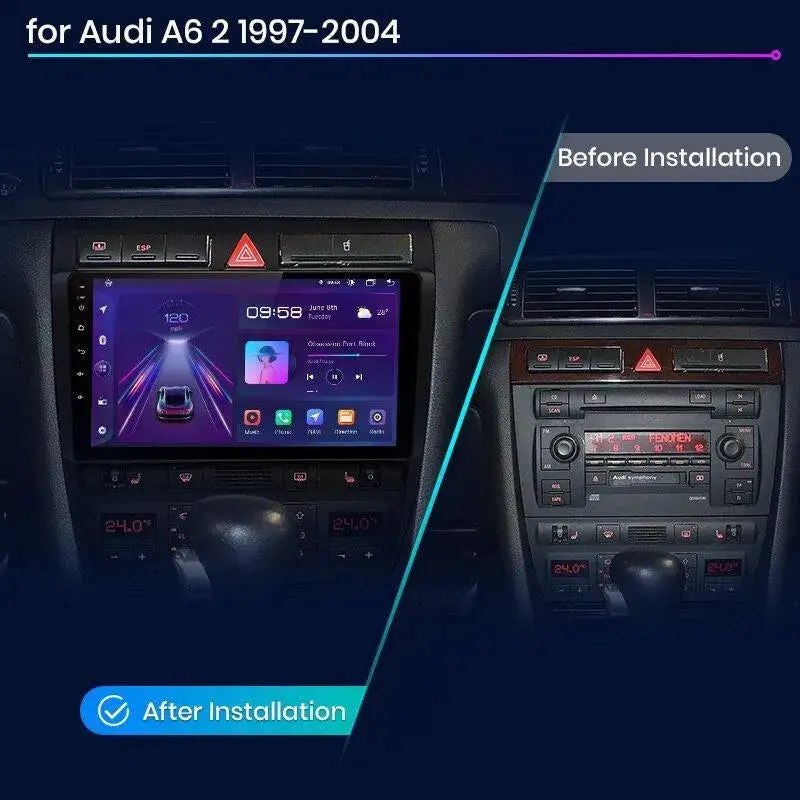 Radio Android do Audi A6 C5 (1997-2004) CarPlay Android Auto 4G WiFi GPS DSP
