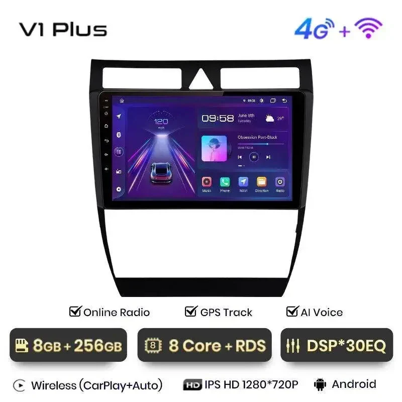 Radio Android do Audi A6 C5 (1997-2004) CarPlay Android Auto 4G WiFi GPS DSP