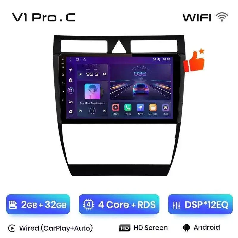 Radio Android do Audi A6 C5 (1997-2004) CarPlay Android Auto 4G WiFi GPS DSP