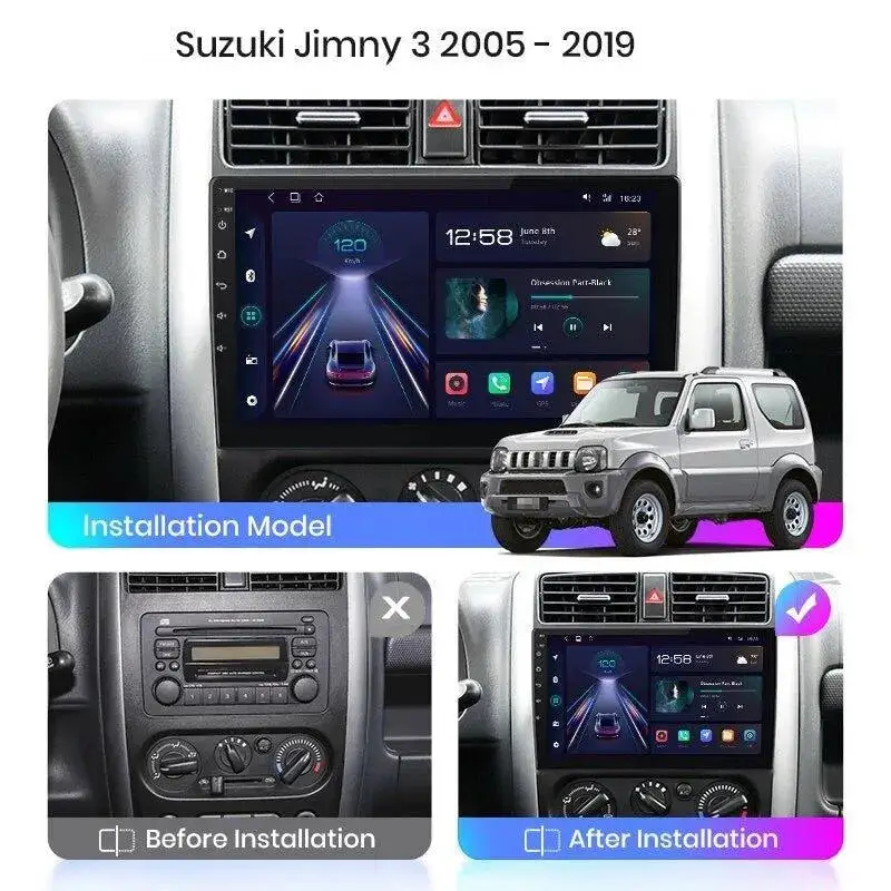 Radio Android do Suzuki Jimny III (2005-2019) CarPlay Android Auto 4G WiFi GPS DSP