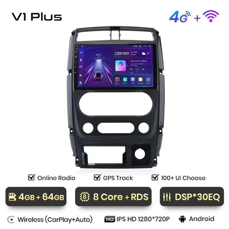 Radio Android do Suzuki Jimny III (2005-2019) CarPlay Android Auto 4G WiFi GPS DSP
