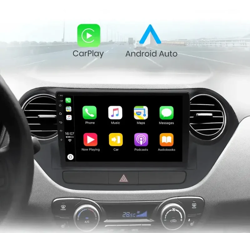 Radio Android do Hyundai Grand i10 (2013-2016) CarPlay Android Auto 4G WiFi GPS DSP