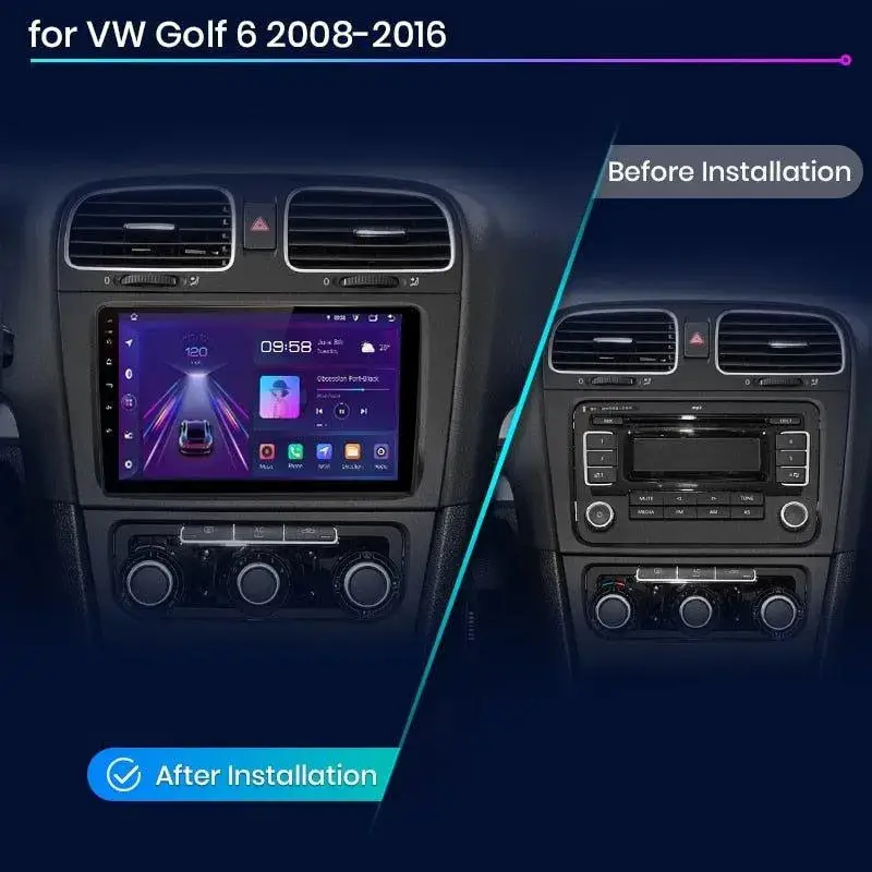Radio Android do Volkswagen VW Golf VI (2008-2016) CarPlay Android Auto 4G WiFi GPS DSP