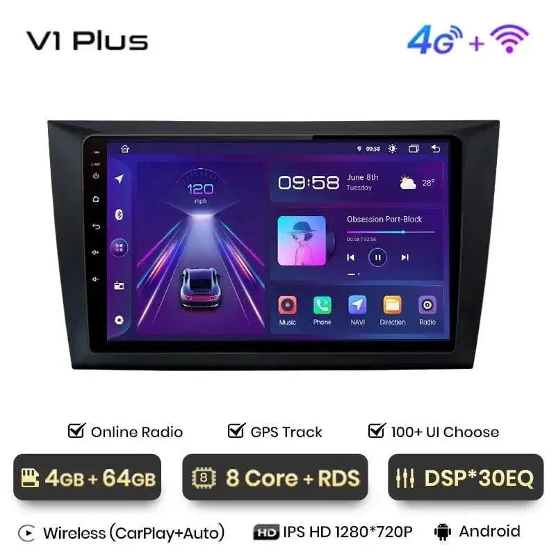 Radio Android do Volkswagen VW Golf VI (2008-2016) CarPlay Android Auto 4G WiFi GPS DSP