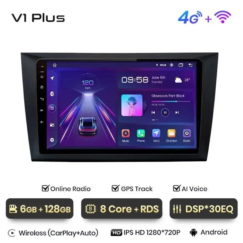 Radio Android do Volkswagen VW Golf VI (2008-2016) CarPlay Android Auto 4G WiFi GPS DSP