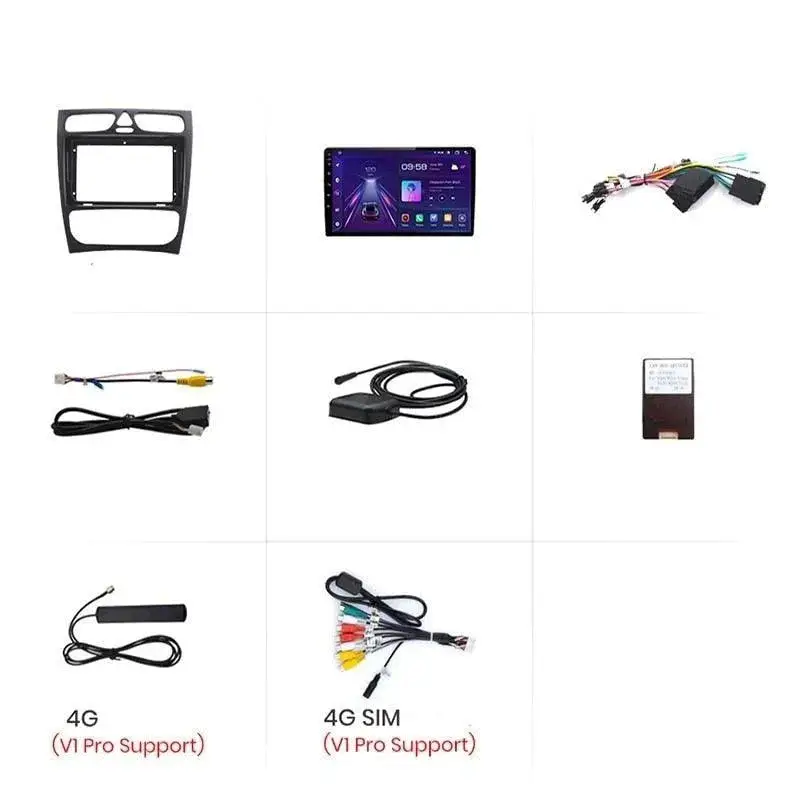 Radio Android do Mercedes-Benz C CLK W203 S203 W209 A209 (2000-2011) CarPlay Android Auto 4G WiFi GPS DSP
