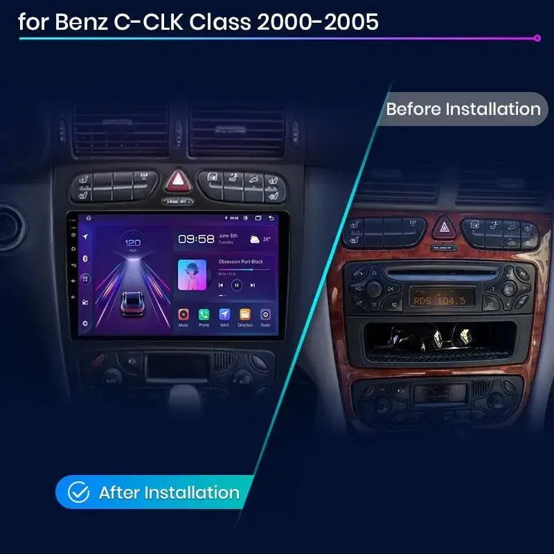 Radio Android do Mercedes-Benz C CLK W203 S203 W209 A209 (2000-2011) CarPlay Android Auto 4G WiFi GPS DSP