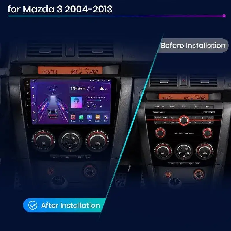 Radio Android do Mazda 3 BK (2004-2013) CarPlay Android Auto 4G WiFi GPS DSP