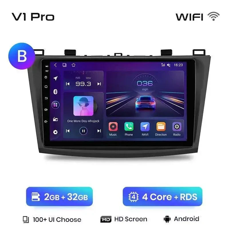 Radio Android do Mazda 3 BK (2004-2013) CarPlay Android Auto 4G WiFi GPS DSP