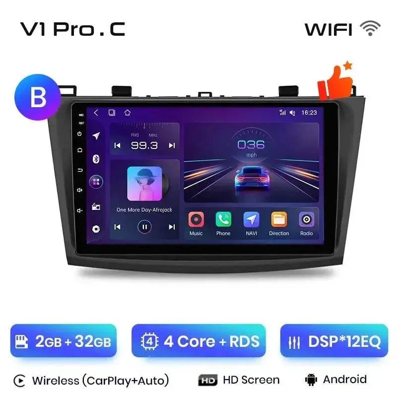 Radio Android do Mazda 3 BK (2004-2013) CarPlay Android Auto 4G WiFi GPS DSP