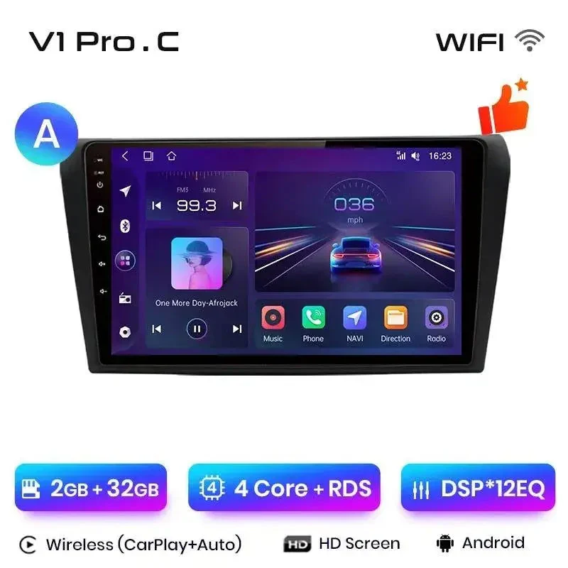 Radio Android do Mazda 3 BK (2004-2013) CarPlay Android Auto 4G WiFi GPS DSP