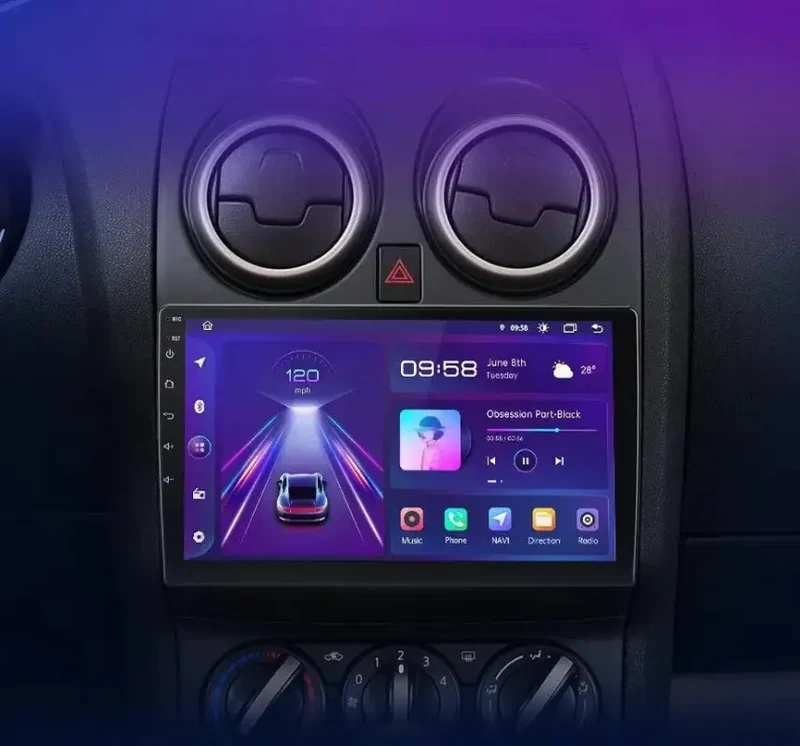 Radio Android do Nissan Qashqai J10 (2006-2013) CarPlay Android Auto 4G WiFi GPS DSP