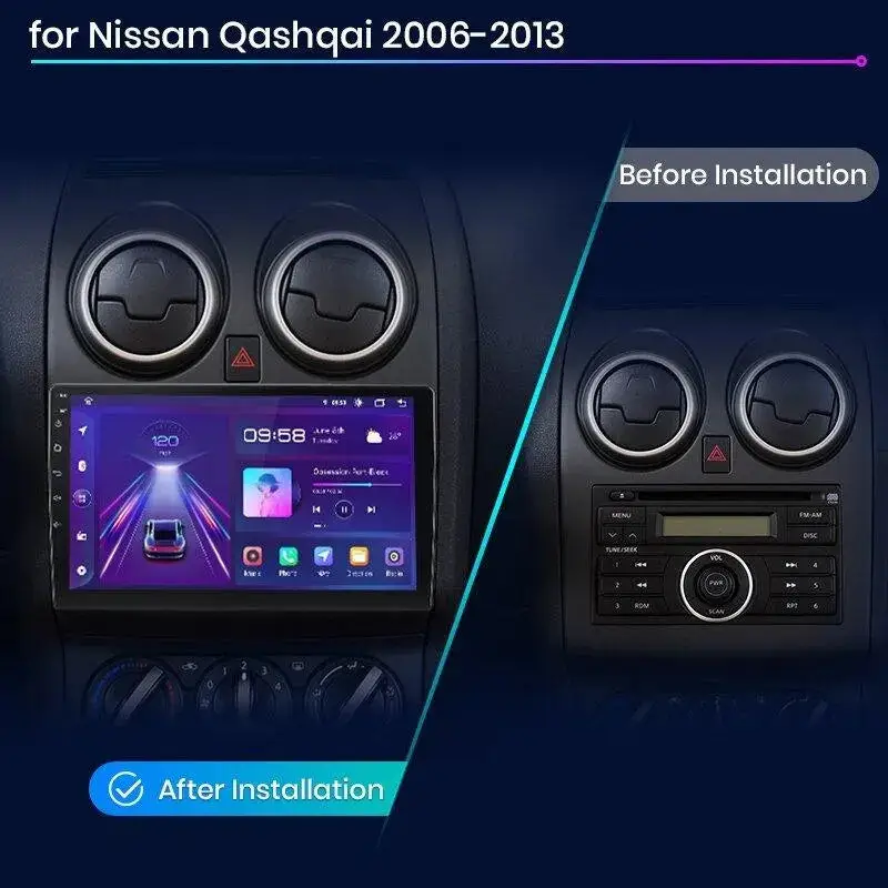 Radio Android do Nissan Qashqai J10 (2006-2013) CarPlay Android Auto 4G WiFi GPS DSP