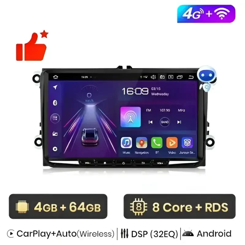Radio Android do Volkswagen VW Passat B6 Passat B7 CC Tiguan Touran Golf Polo Multimedialne CarPlay Android Auto 4G WiFi GPS DSP