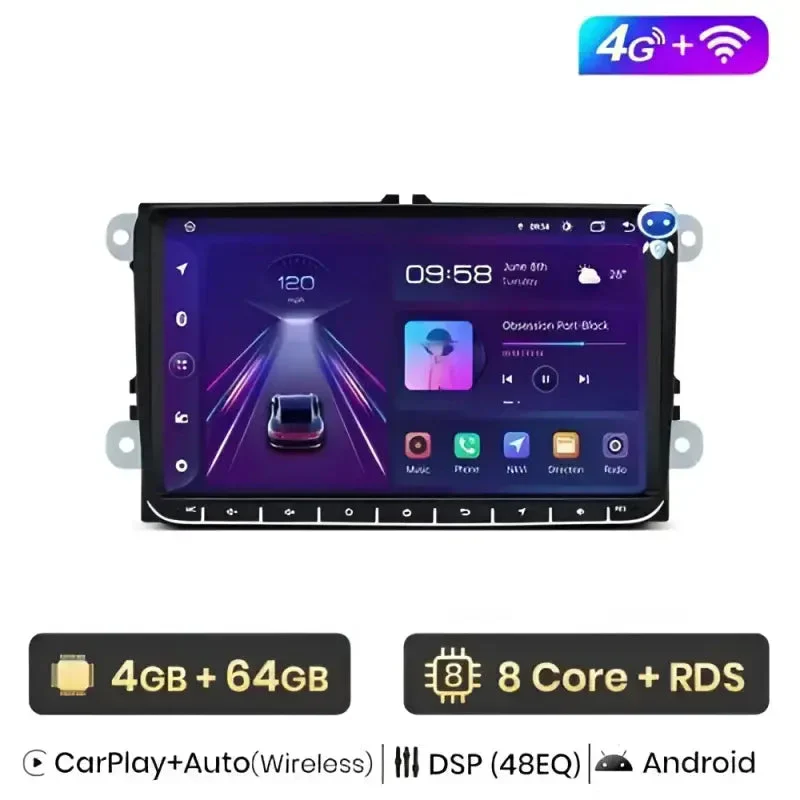 Radio Android do Volkswagen VW Passat B6 Passat B7 CC Tiguan Touran Golf Polo Multimedialne CarPlay Android Auto 4G WiFi GPS DSP