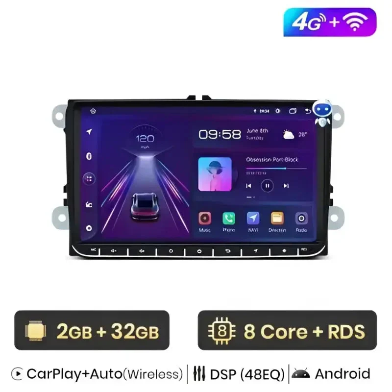 Radio Android do Volkswagen VW Passat B6 Passat B7 CC Tiguan Touran Golf Polo Multimedialne CarPlay Android Auto 4G WiFi GPS DSP