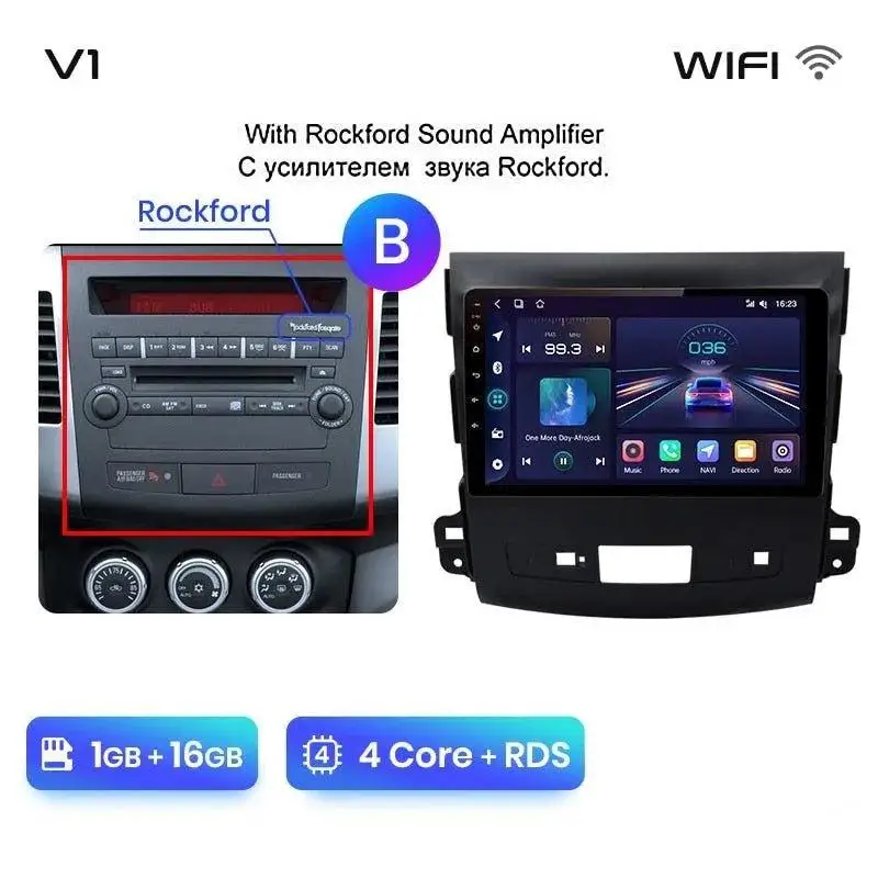 Radio Android do Mitsubishi Outlander XL II Citroen C-Crosser 2007-2012 (2005-2011) CarPlay Android Auto 4G WiFi GPS DSP