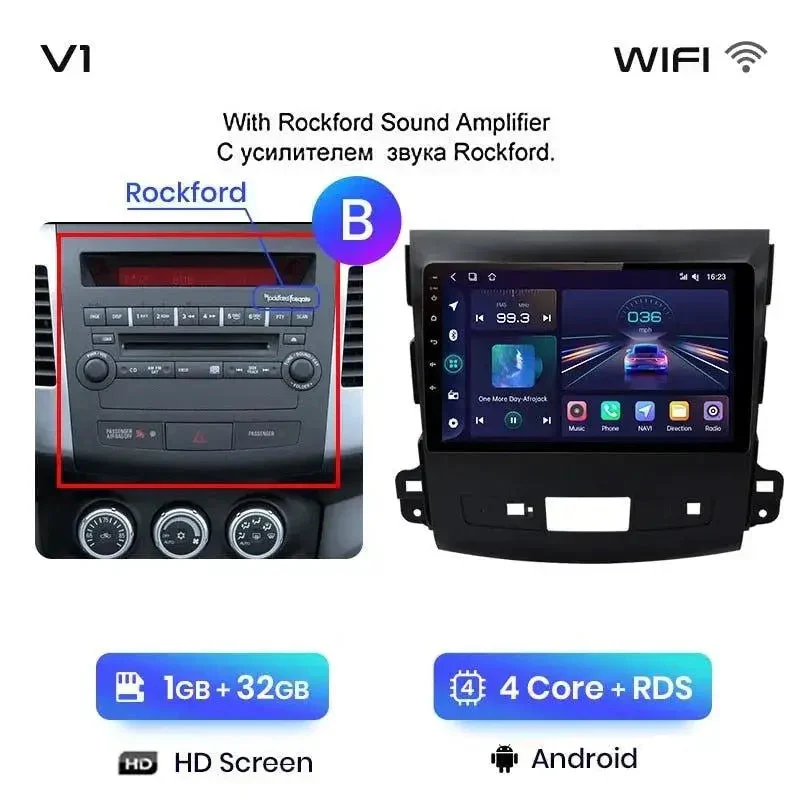 Radio Android do Mitsubishi Outlander XL II Citroen C-Crosser 2007-2012 (2005-2011) CarPlay Android Auto 4G WiFi GPS DSP