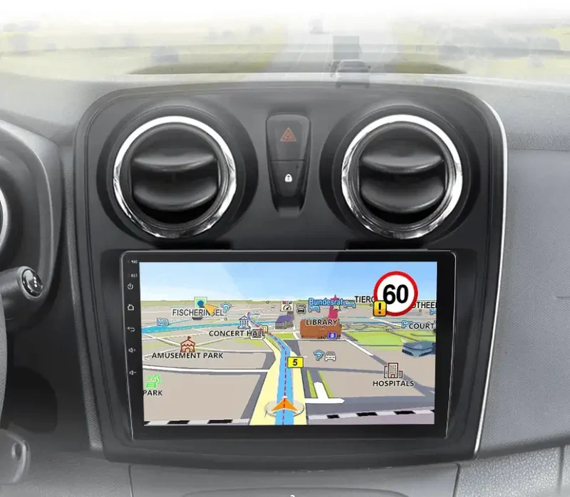 Radio Android do Renault Logan II Sandero (2014-2019) CarPlay Android Auto 4G WiFi GPS DSP