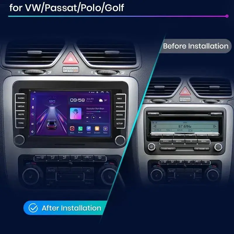 Radio Android do Volkswagen VW Leon Passat B6 Passat B7 Tiguan Touran Golf Polo CarPlay Android Auto 4G WiFi GPS DSP