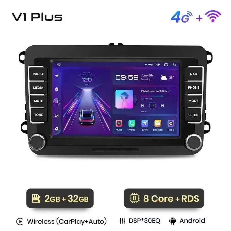 Radio Android do Volkswagen VW Leon Passat B6 Passat B7 Tiguan Touran Golf Polo CarPlay Android Auto 4G WiFi GPS DSP
