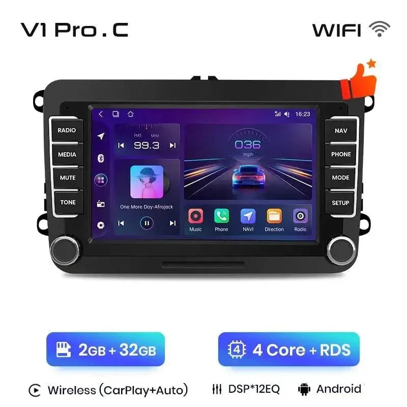 Radio Android do Volkswagen VW Leon Passat B6 Passat B7 Tiguan Touran Golf Polo CarPlay Android Auto 4G WiFi GPS DSP