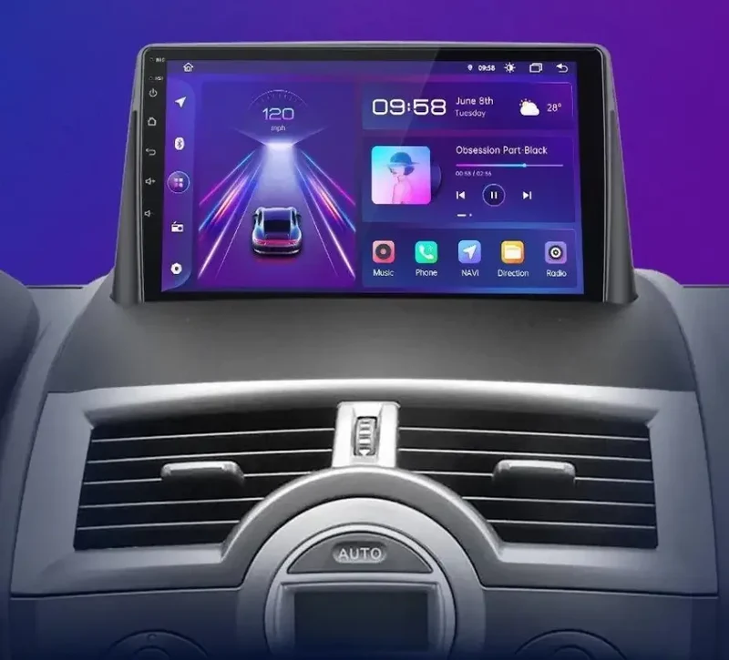Radio Android do Renault Megane II (2002-2009) CarPlay Android Auto 4G WiFi GPS DSP
