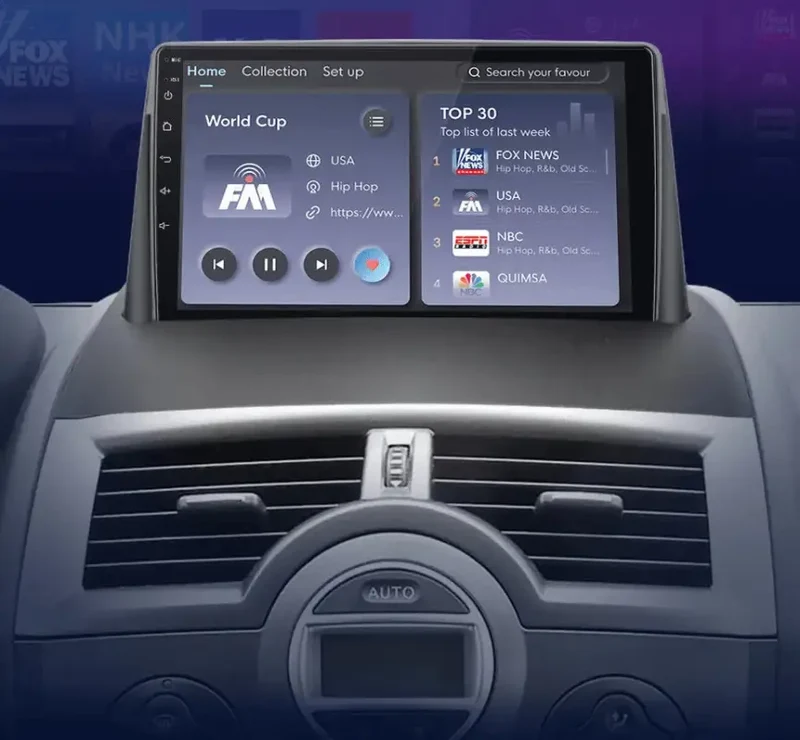 Radio Android do Renault Megane II (2002-2009) CarPlay Android Auto 4G WiFi GPS DSP