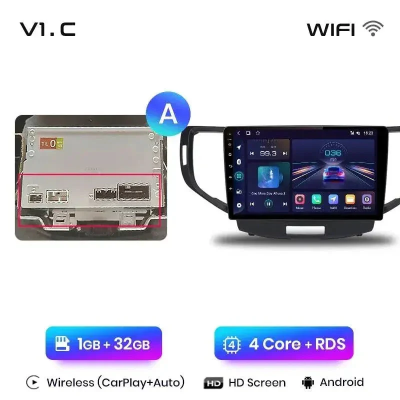 Radio Android do Honda Accord VIII (2008-2012) CarPlay Android Auto 4G WiFi GPS DSP