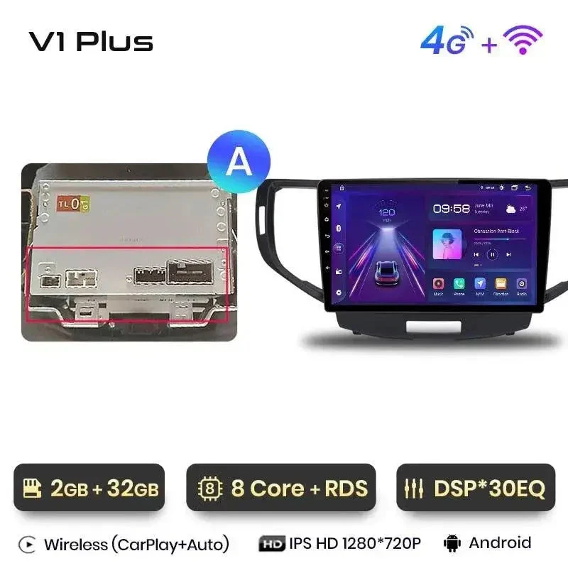 Radio Android do Honda Accord VIII (2008-2012) CarPlay Android Auto 4G WiFi GPS DSP