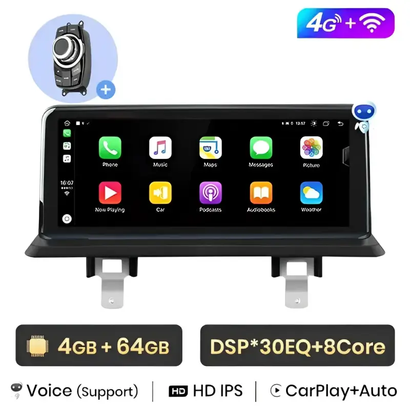 Radio Android do BMW Serii 1 E81 E82 E87 E88 Dedykowany (2005-2012) CarPlay Android Auto 4G WiFi GPS DSP Ekran