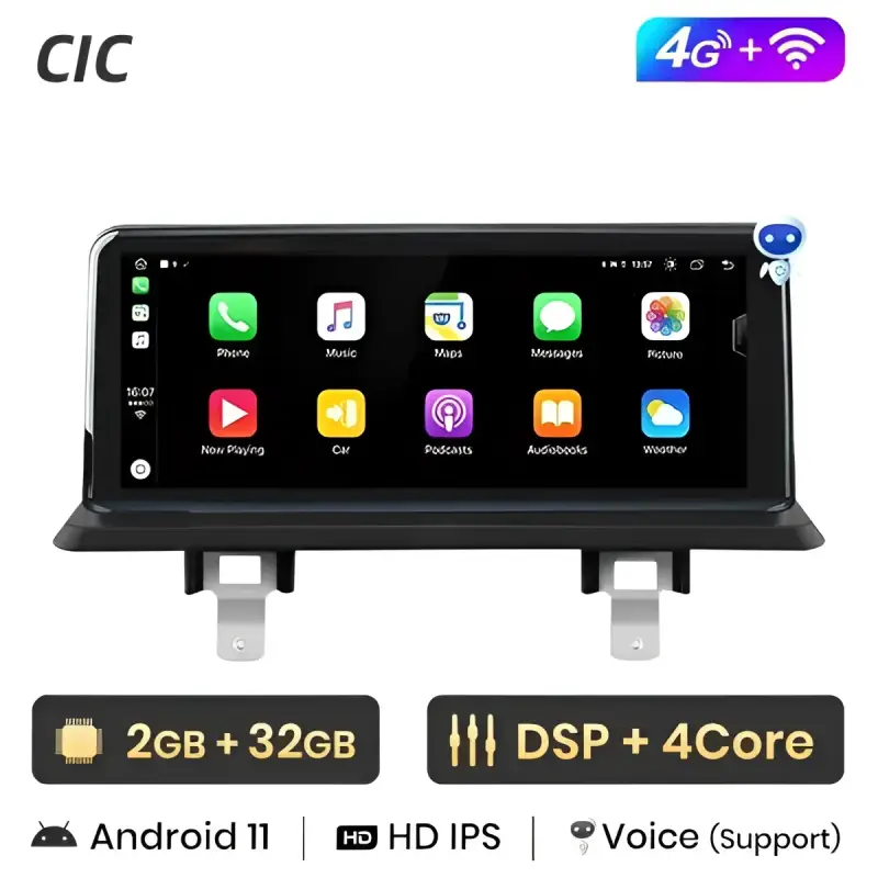 Radio Android do BMW Serii 1 E81 E82 E87 E88 Dedykowany (2005-2012) CarPlay Android Auto 4G WiFi GPS DSP Ekran