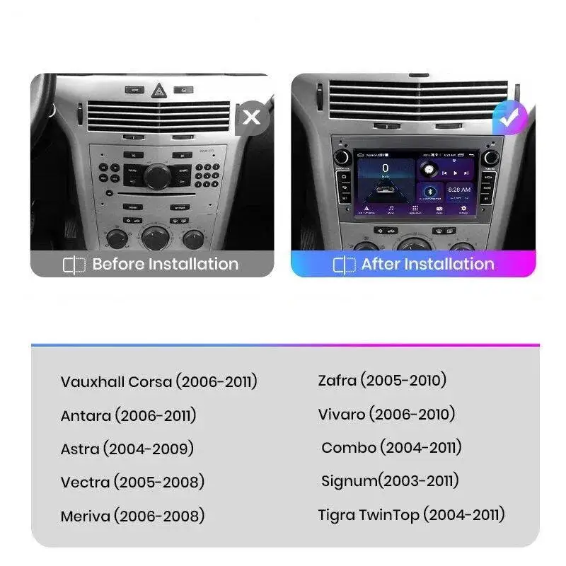 Radio Android do Opel Astra H Vectra C Antara Zafira Corsa C Corsa D Vivaro Meriva CarPlay Android Auto 4G WiFi GPS DSP
