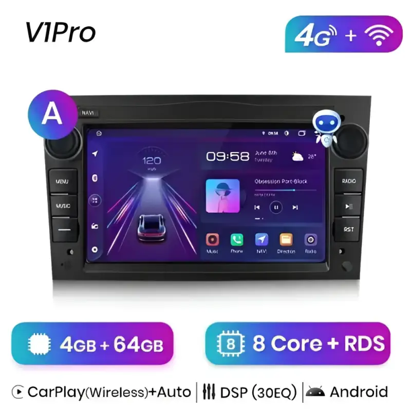 Radio Android do Opel Astra H Vectra C Antara Zafira Corsa C Corsa D Vivaro Meriva CarPlay Android Auto 4G WiFi GPS DSP