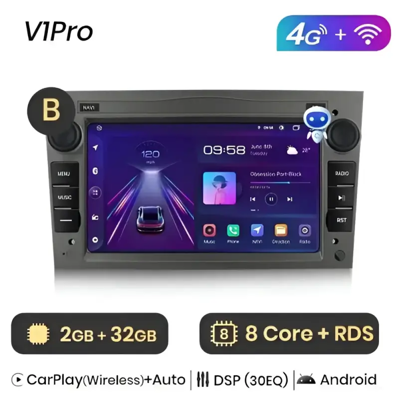 Radio Android do Opel Astra H Vectra C Antara Zafira Corsa C Corsa D Vivaro Meriva CarPlay Android Auto 4G WiFi GPS DSP