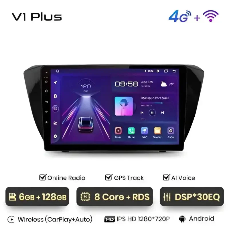Radio Android do Skoda Superb III (2015-2019) CarPlay Android Auto 4G WiFi GPS DSP