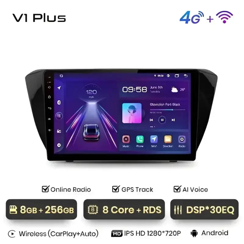 Radio Android do Skoda Superb III (2015-2019) CarPlay Android Auto 4G WiFi GPS DSP