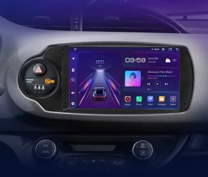 Radio Android do Toyota Yaris (2012-2017) CarPlay Android Auto 4G WiFi GPS DSP