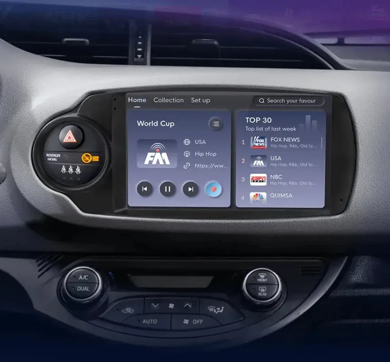 Radio Android do Toyota Yaris (2012-2017) CarPlay Android Auto 4G WiFi GPS DSP