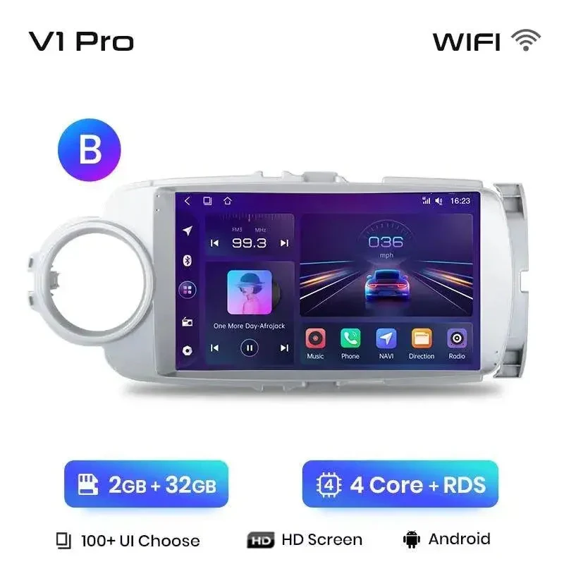 Radio Android do Toyota Yaris (2012-2017) CarPlay Android Auto 4G WiFi GPS DSP