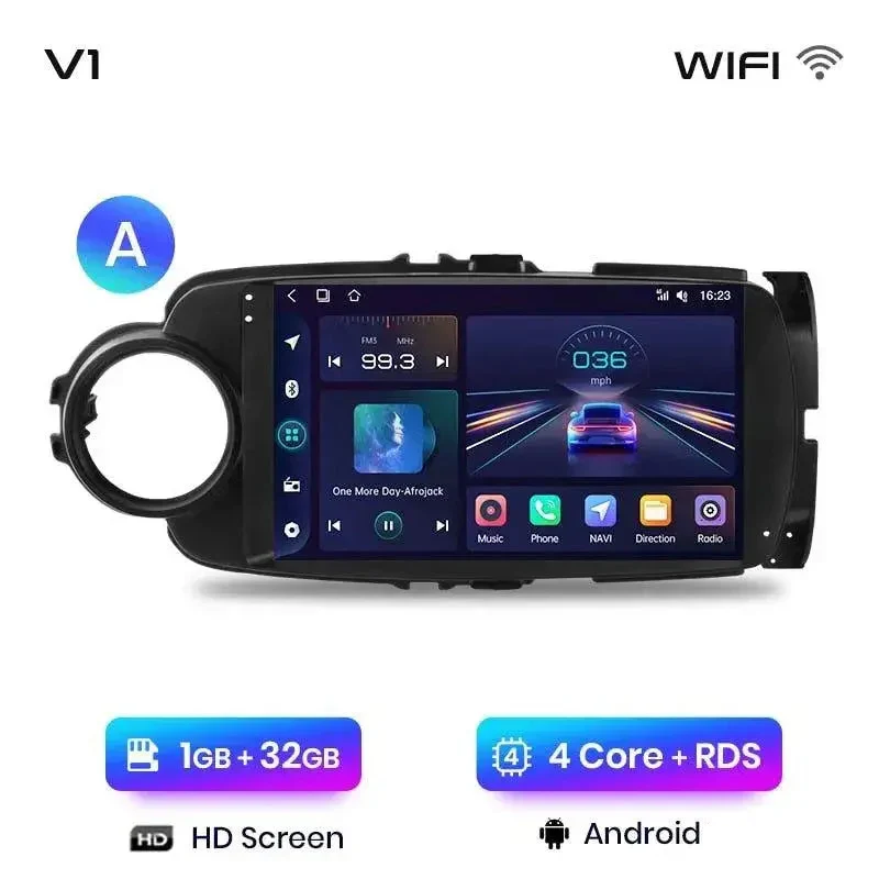 Radio Android do Toyota Yaris (2012-2017) CarPlay Android Auto 4G WiFi GPS DSP