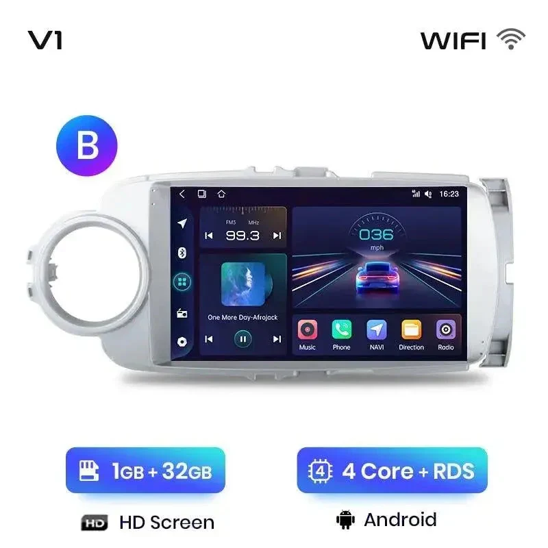 Radio Android do Toyota Yaris (2012-2017) CarPlay Android Auto 4G WiFi GPS DSP
