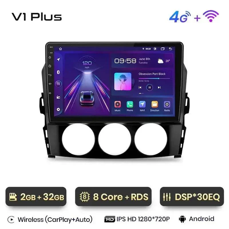 Radio Android do Mazda MX-5 (2008-2015) CarPlay Android Auto 4G WiFi GPS DSP