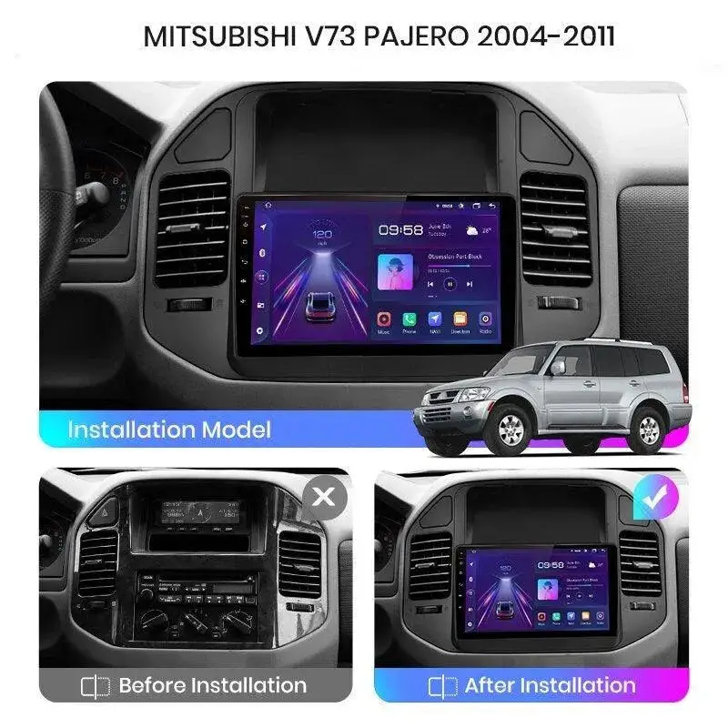 Radio Android do Mitsubishi Pajero V60 V68 V73 (1999-2006) CarPlay Android Auto 4G WiFi GPS DSP