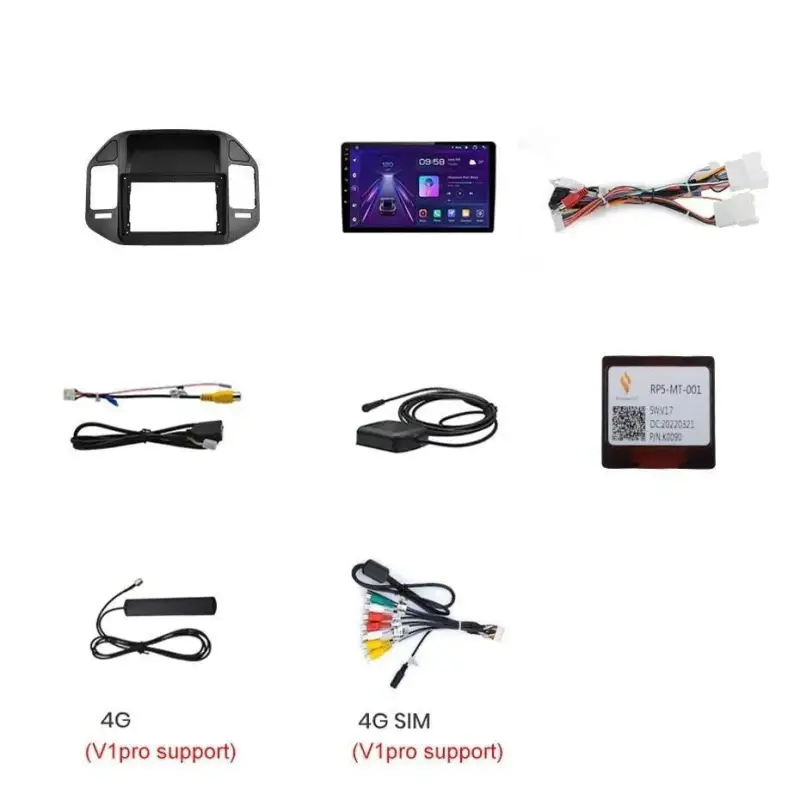 Radio Android do Mitsubishi Pajero V60 V68 V73 (1999-2006) CarPlay Android Auto 4G WiFi GPS DSP