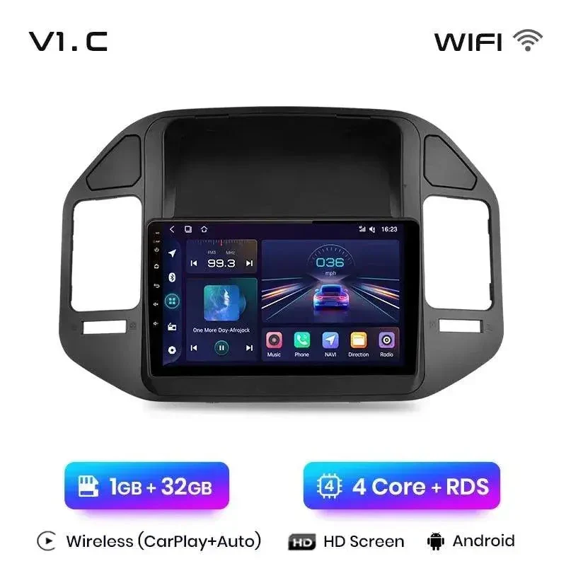 Radio Android do Mitsubishi Pajero V60 V68 V73 (1999-2006) CarPlay Android Auto 4G WiFi GPS DSP