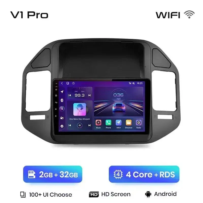 Radio Android do Mitsubishi Pajero V60 V68 V73 (1999-2006) CarPlay Android Auto 4G WiFi GPS DSP