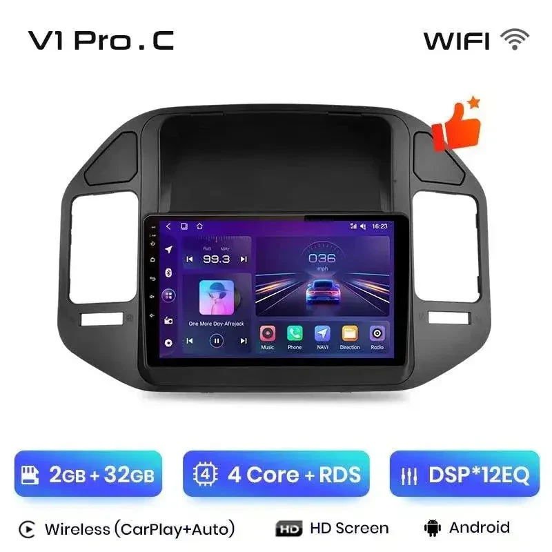 Radio Android do Mitsubishi Pajero V60 V68 V73 (1999-2006) CarPlay Android Auto 4G WiFi GPS DSP